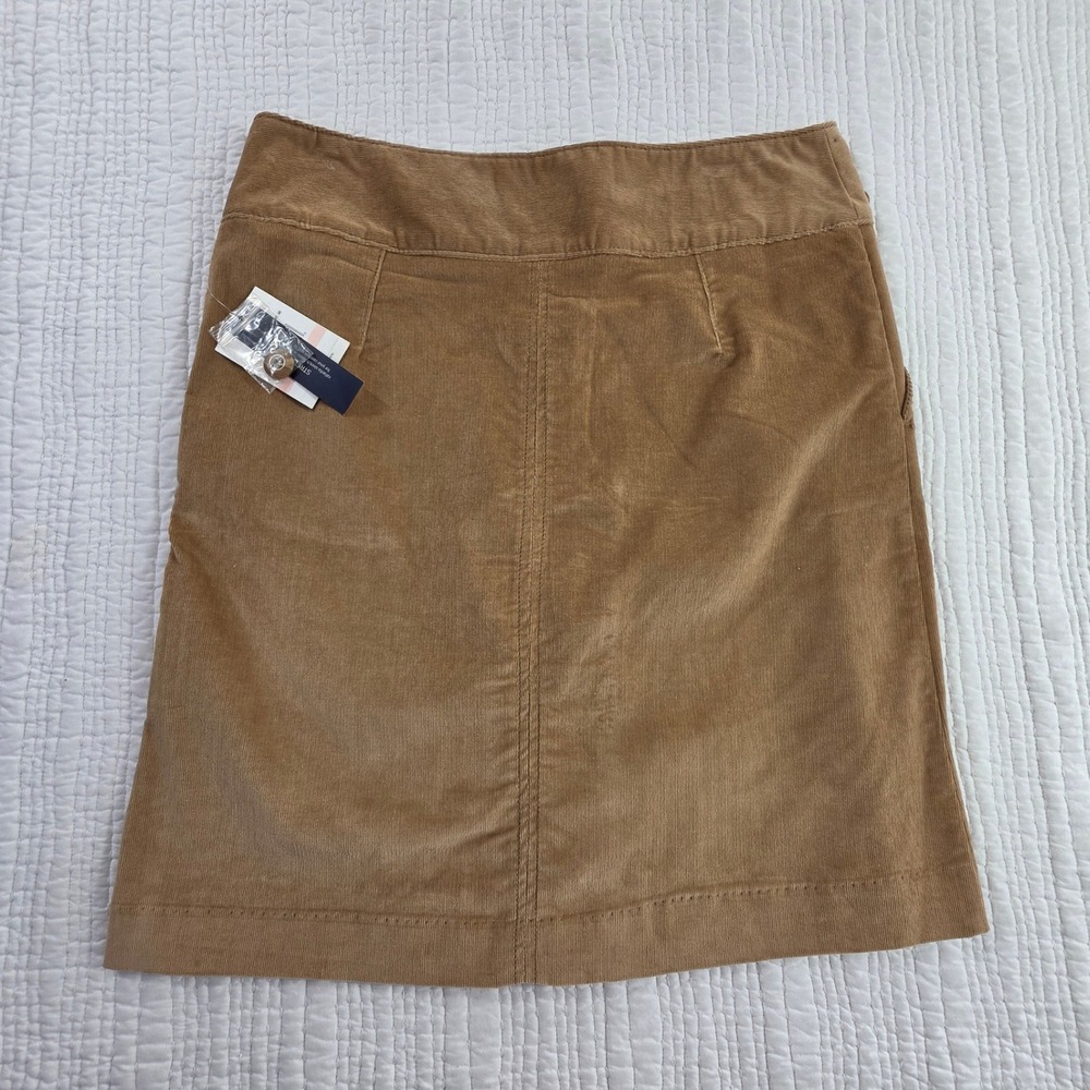 Rafaella WKND Tan Corduroy Mini Skirt NWT 10 Sand Dune Stretch A-Line NEW